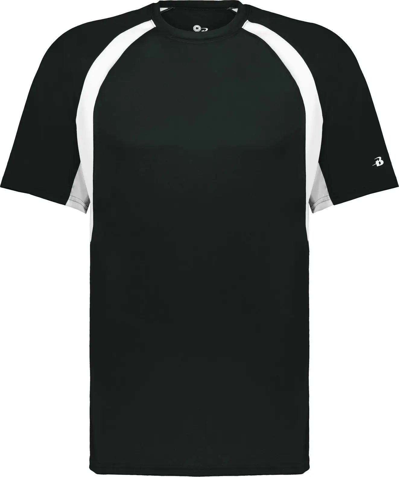 Badger Sport 2144 Youth Hook Tee - Black White - Xs