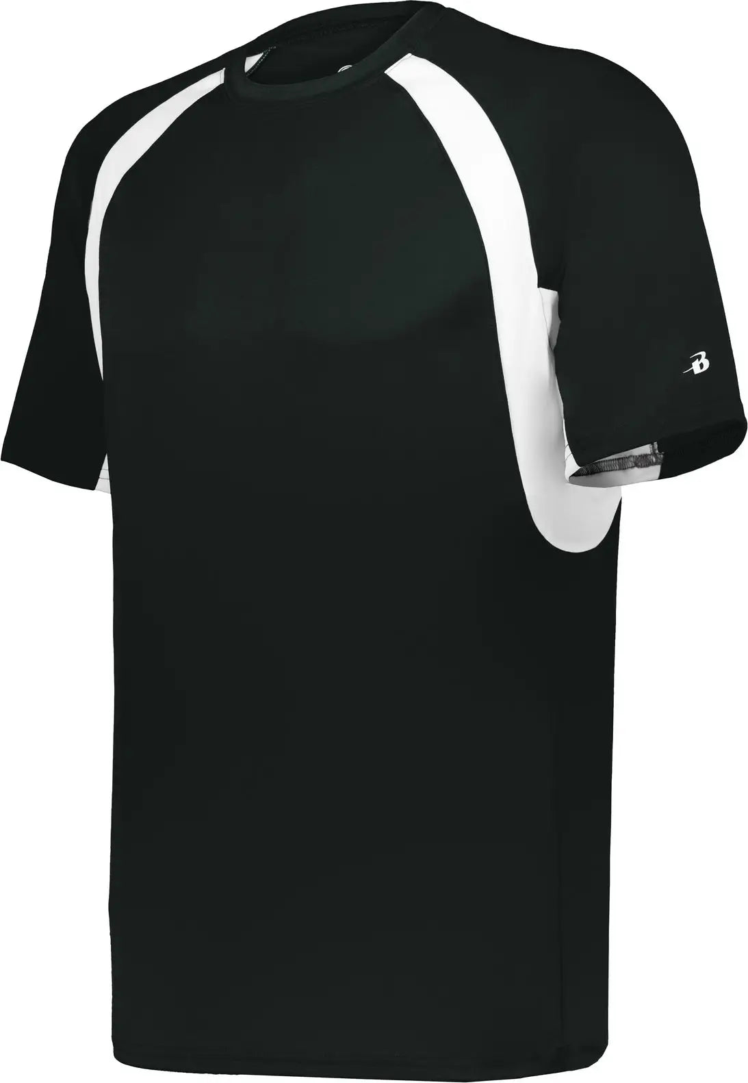 Badger Sport 2144 Youth Hook Tee - Black White - Xs