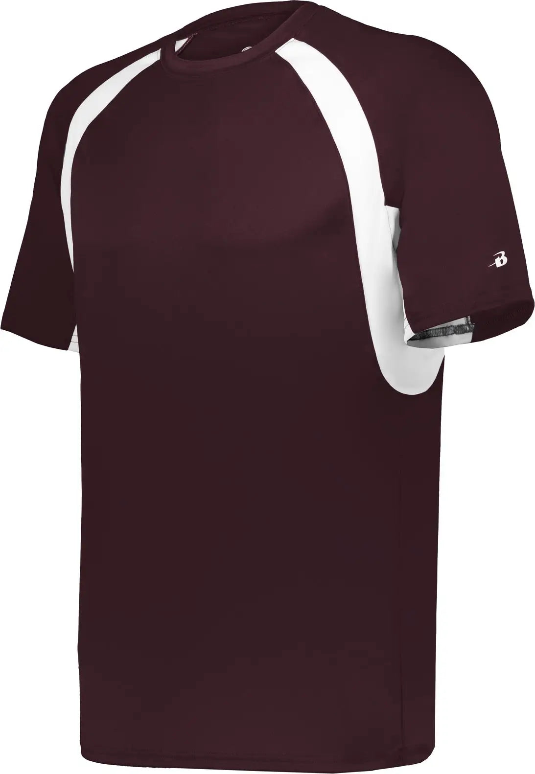 Badger Sport 2144 Youth Hook Tee - Maroon White - Xs