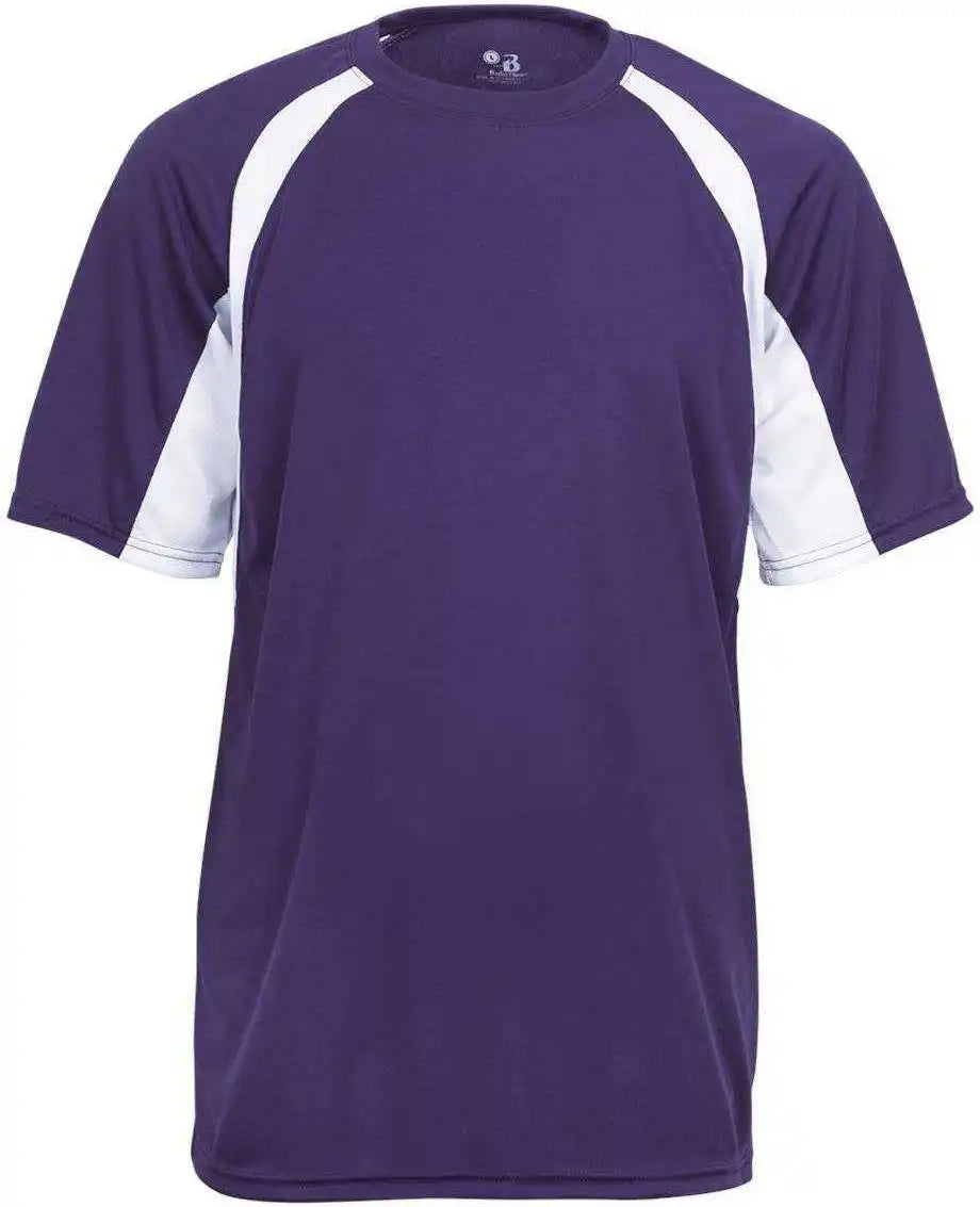 Badger Sport 2144 Youth Hook Tee Purple White