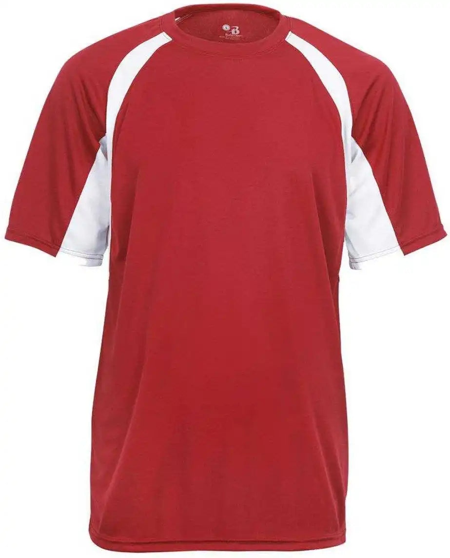 Badger Sport 2144 Youth Hook Tee Red White
