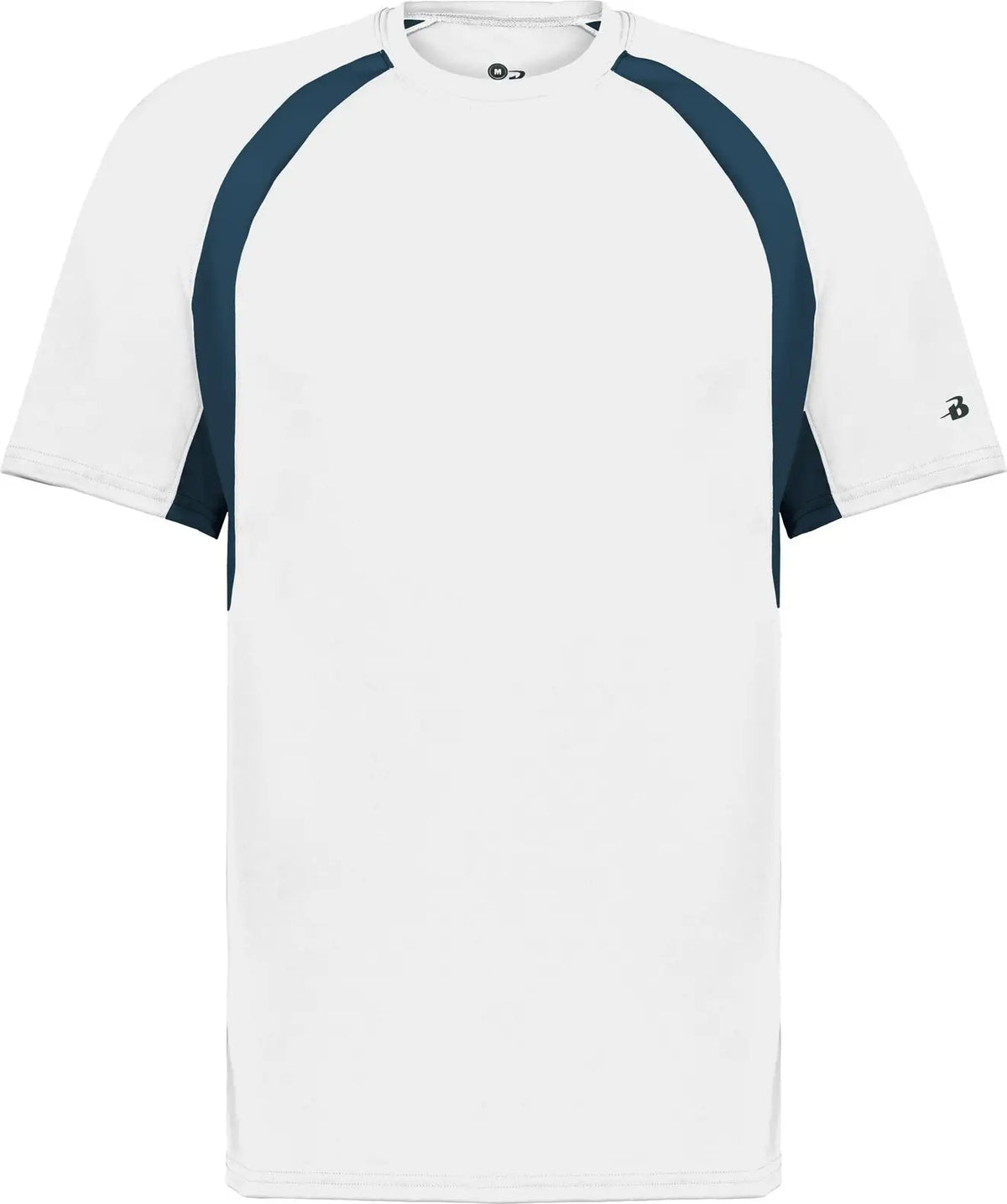 Badger Sport 2144 Youth Hook Tee - White Navy