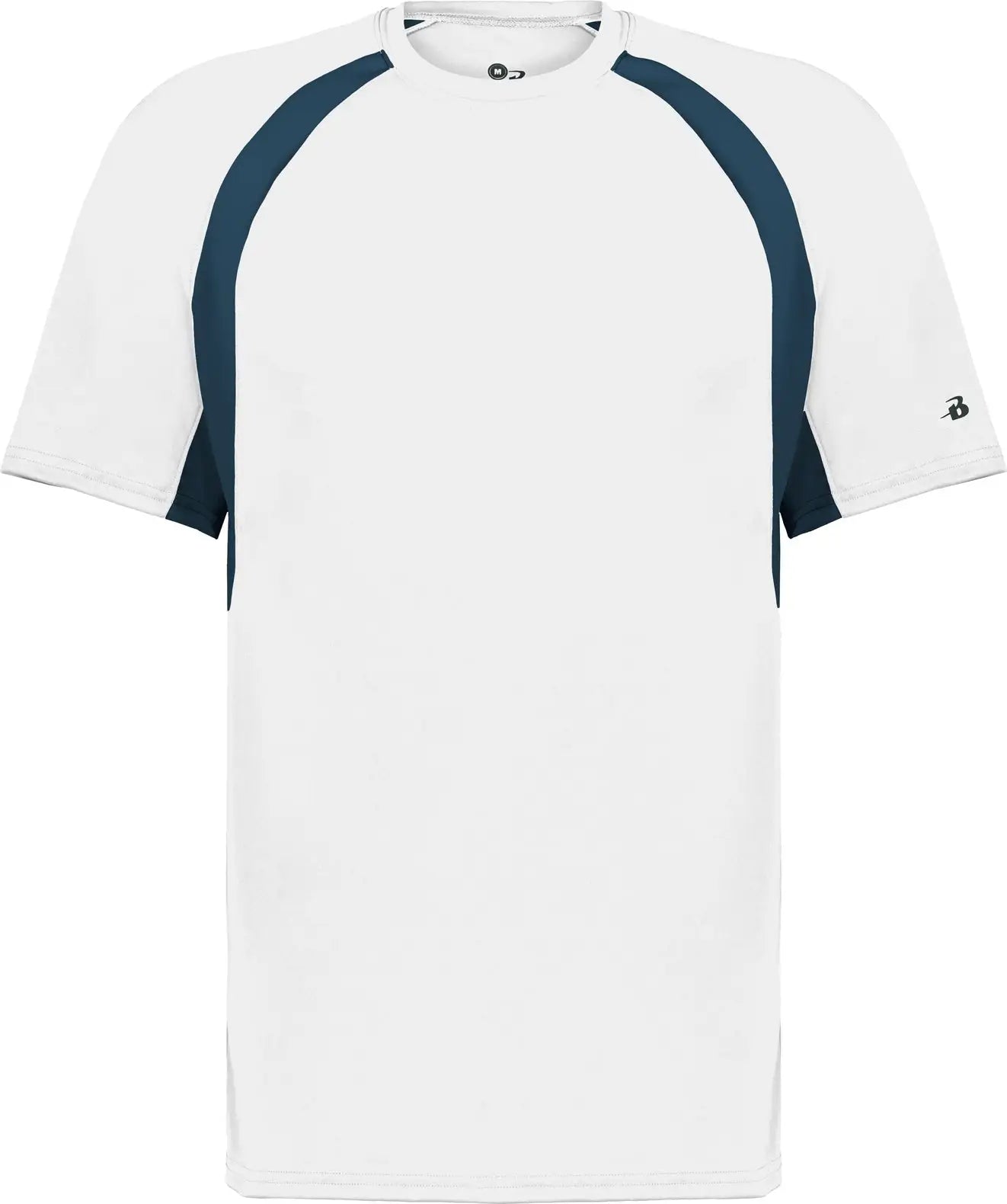 Badger Sport 2144 Youth Hook Tee - White Navy - Xs