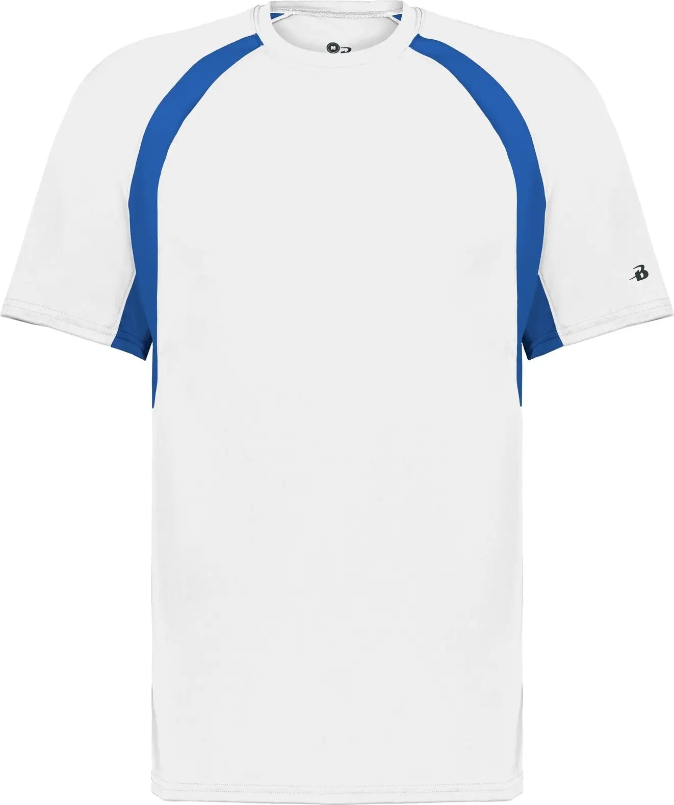 Badger Sport 2144 Youth Hook Tee - White Royal - Xs