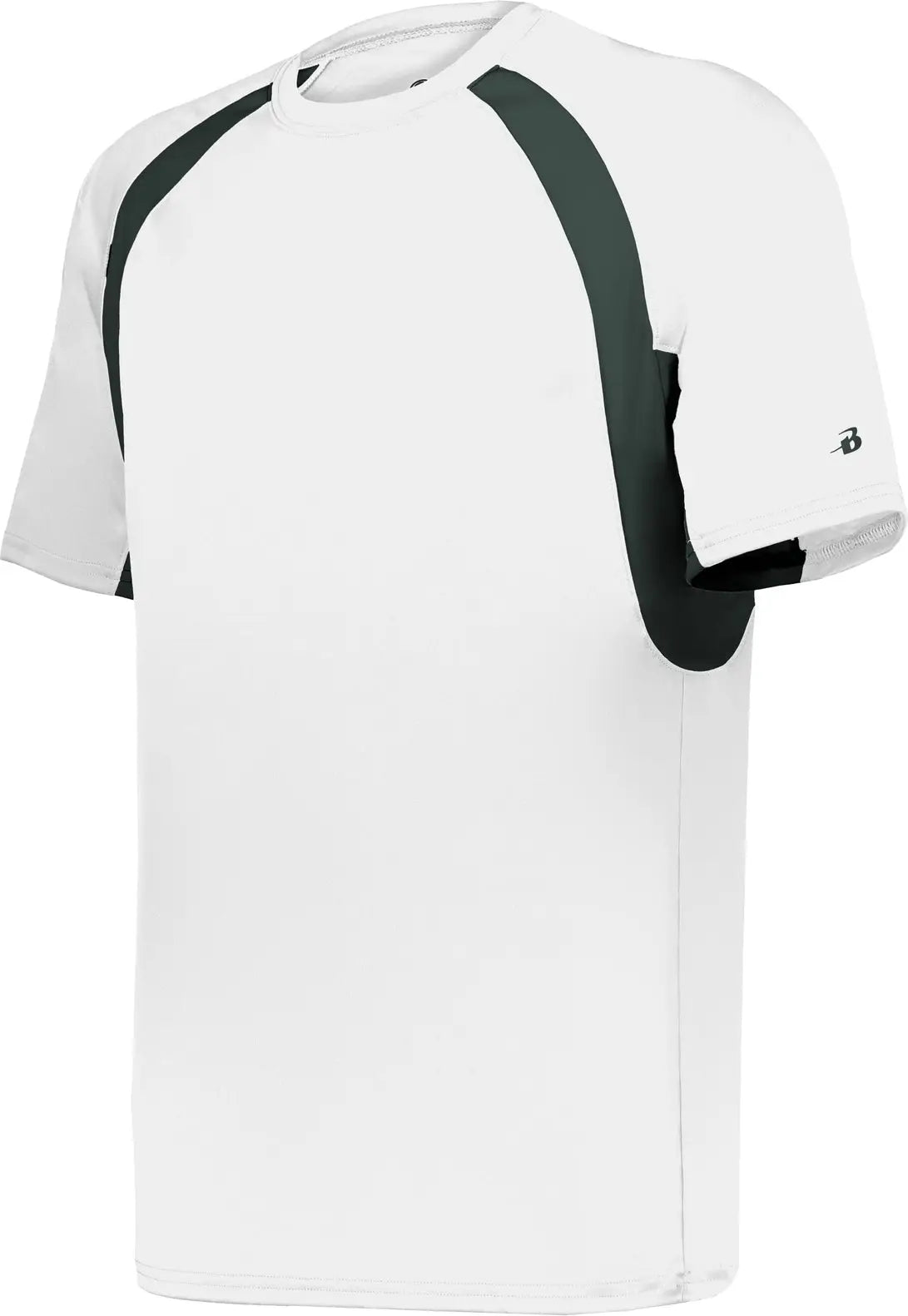 Badger Sport 214400 Youth Hook Tee - White Black - Xs