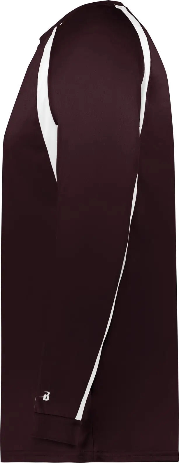 Badger Sport 2154 Youth Hook L/s Tee - Maroon White