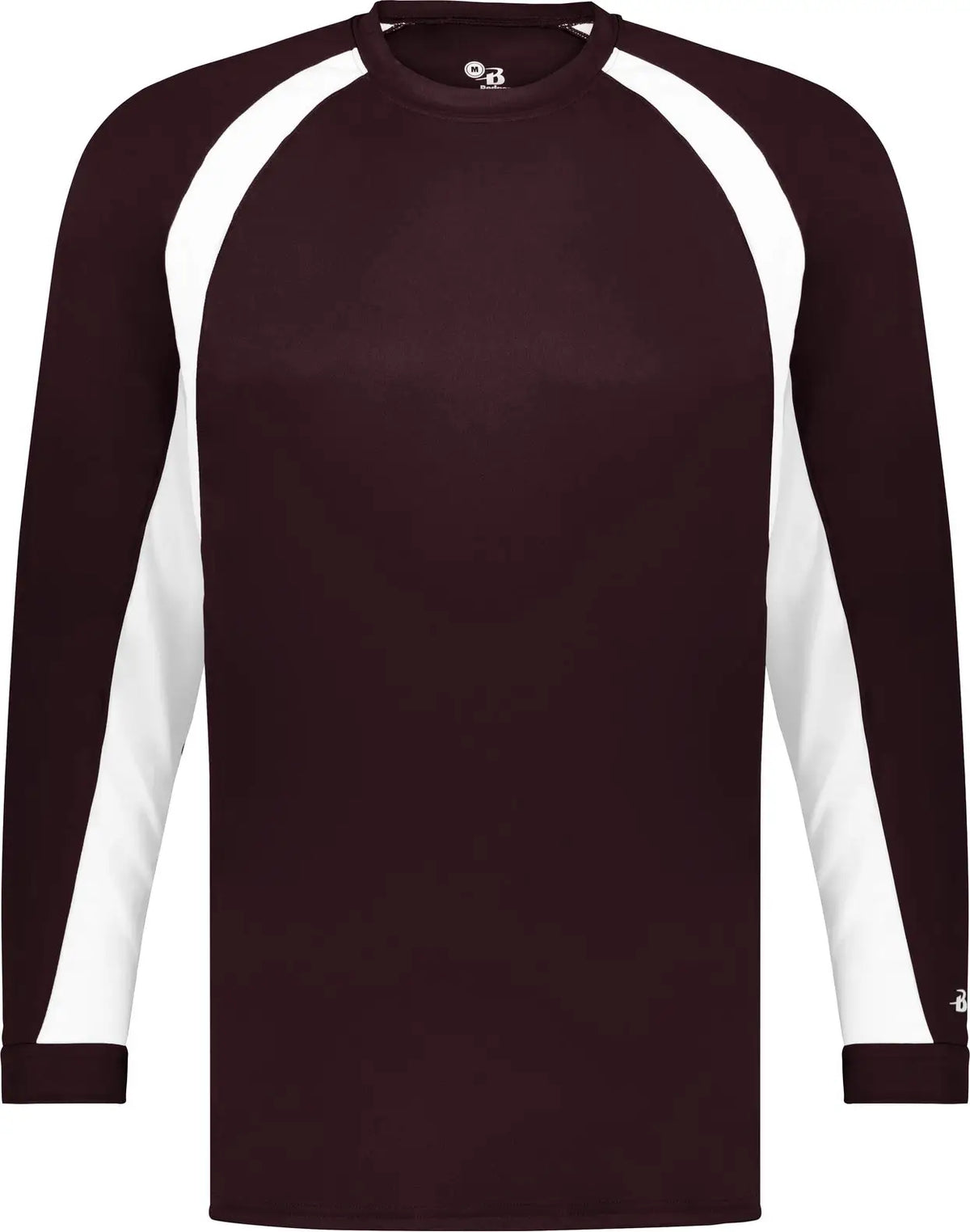 Badger Sport 2154 Youth Hook L/s Tee - Maroon White