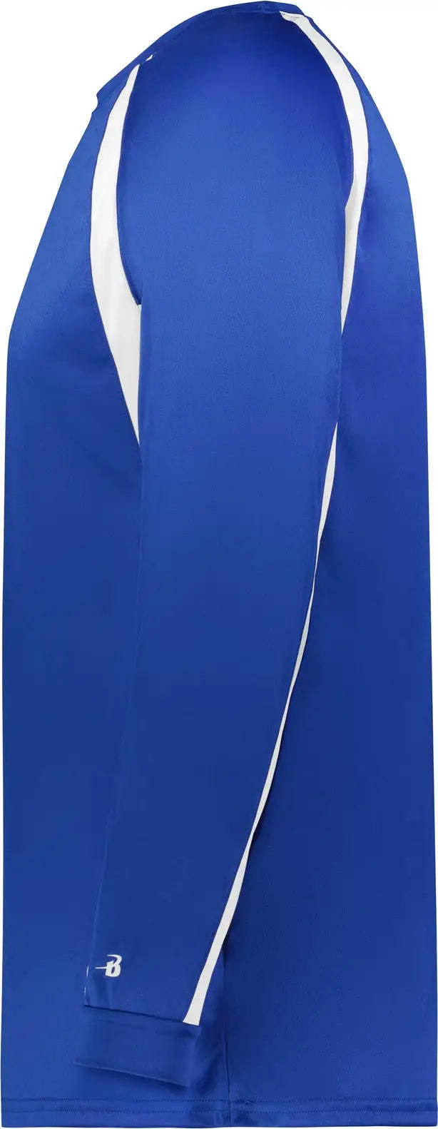 Badger Sport 2154 Youth Hook L/s Tee - Royal White