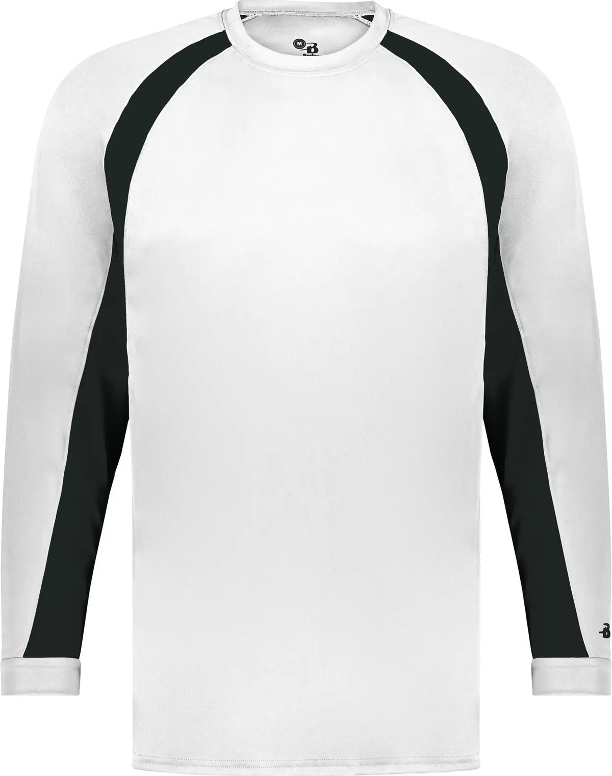 Badger Sport 2154 Youth Hook L/s Tee - White Black