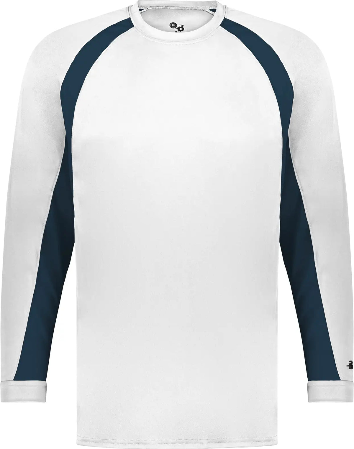 Badger Sport 2154 Youth Hook L/s Tee - White Navy