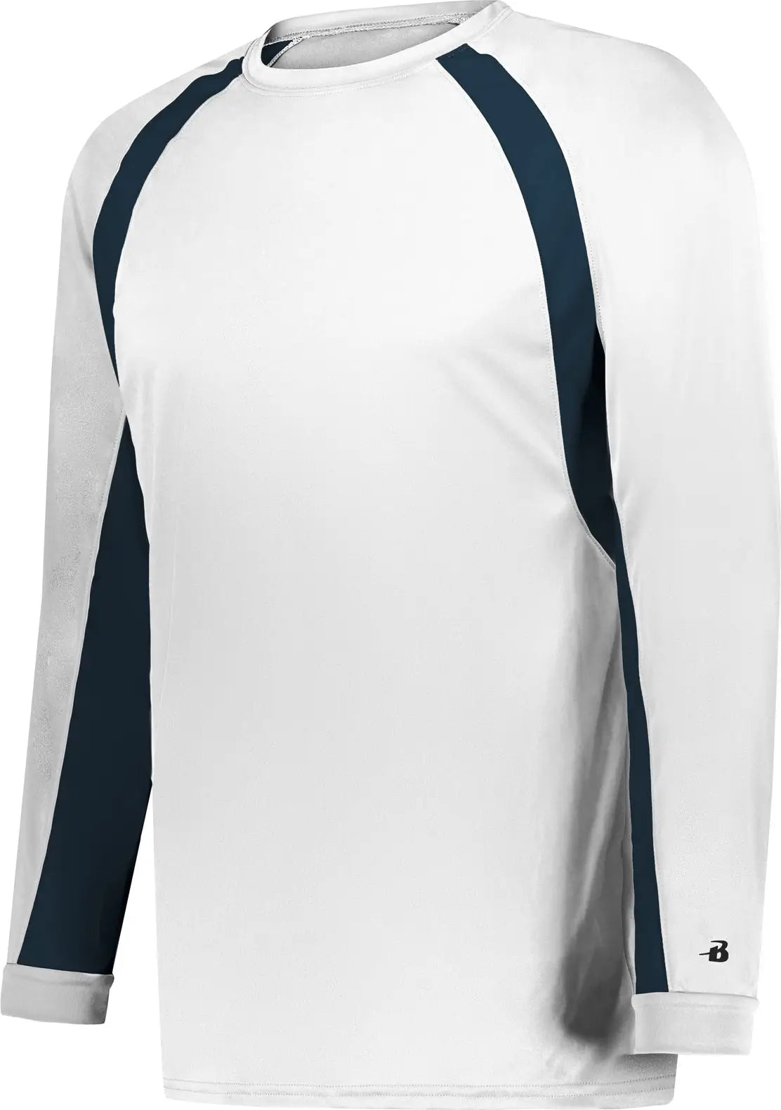 Badger Sport 2154 Youth Hook L/s Tee - White Navy - Xs
