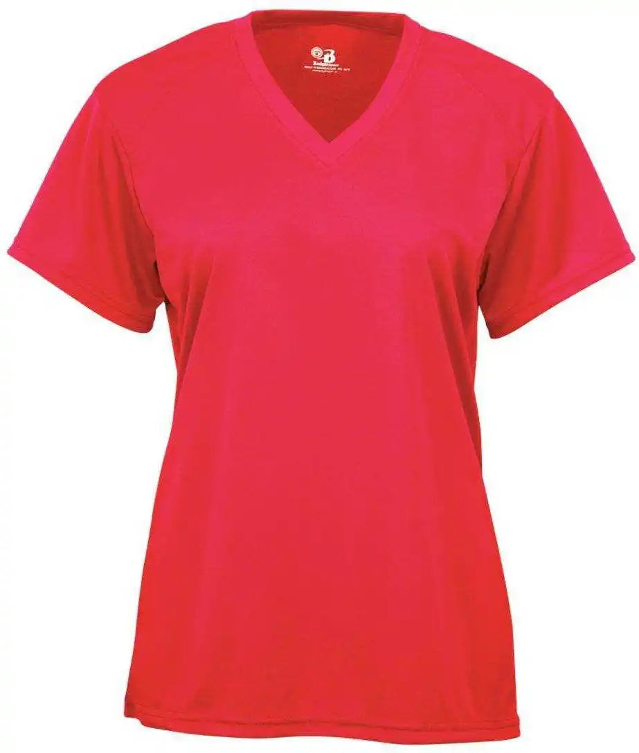 Badger Sport 2162 B-core Youth V-neck Tee - Hot Coral