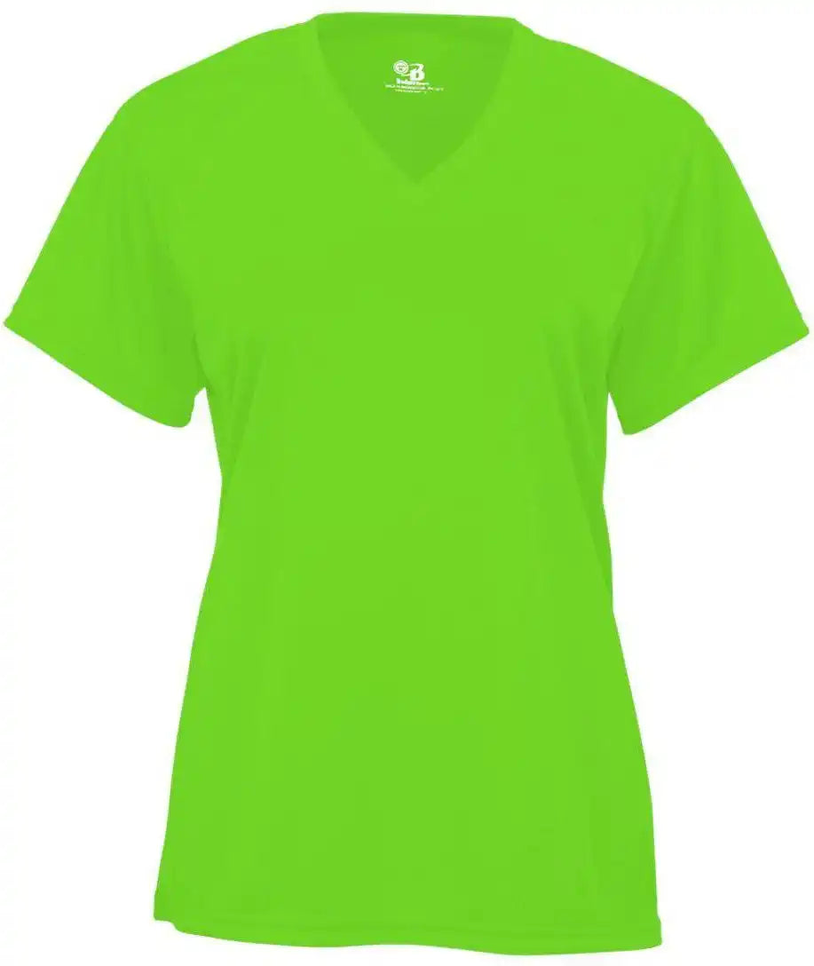 Badger Sport 2162 b Core Youth v Neck Tee Lime