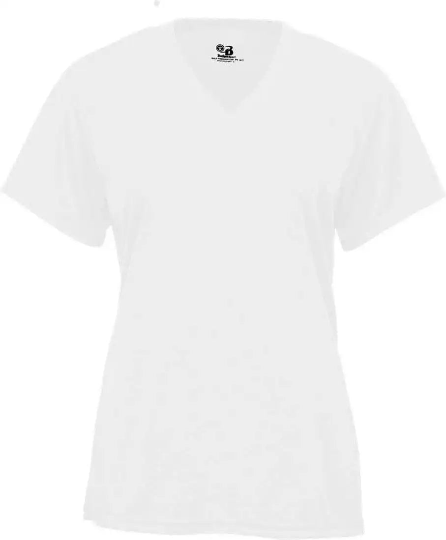 Badger Sport 2162 B-core Youth V-neck Tee - White