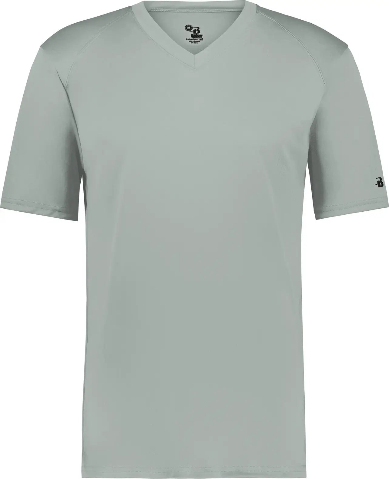 Badger Sport 2162 Youth B-core V-neck Tee - Silver - Xs