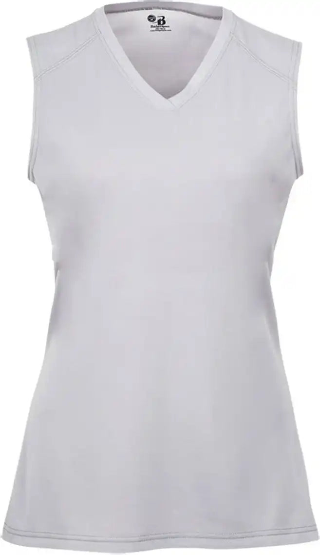 Badger Sport 2163 B-core Girls Sleeveless Tee - Light Gray