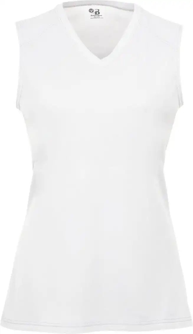 Badger Sport 2163 B-core Girls Sleeveless Tee - White