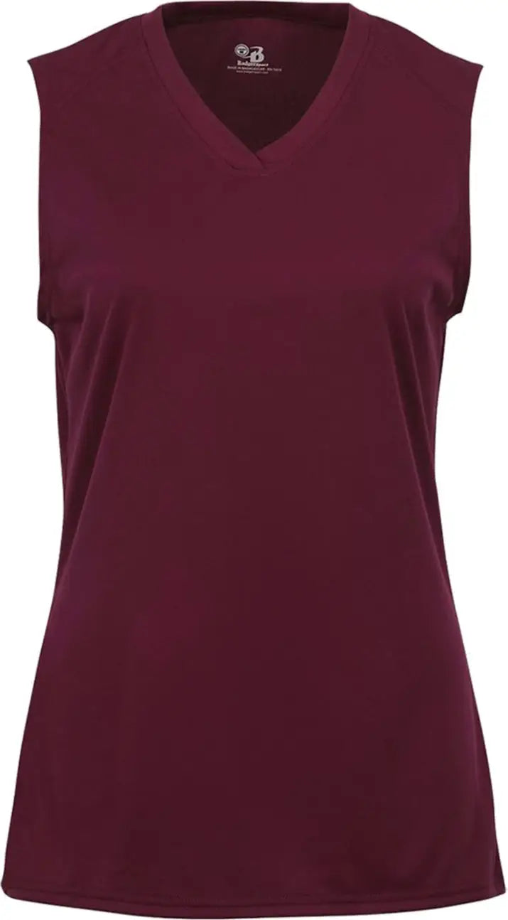 Badger Sport 2163 Girls B-core Sleeveless Tank - Maroon - Xs