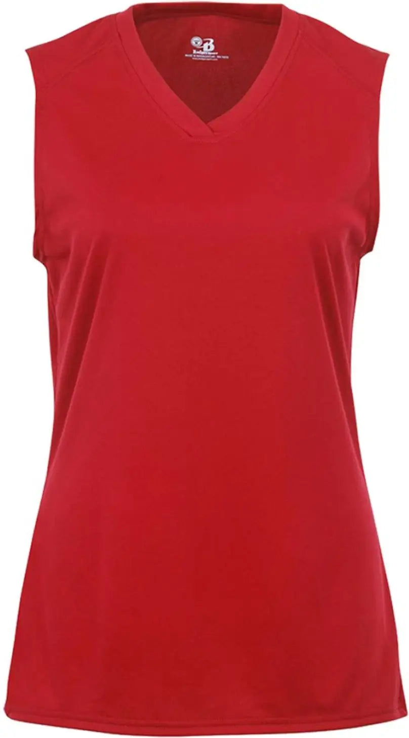 Badger Sport 2163 Girls B-core Sleeveless Tank - Red - Xs