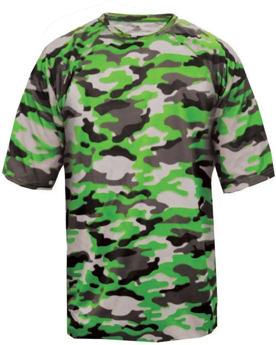 Badger Sport 2181 Camo Youth Tee - Lime