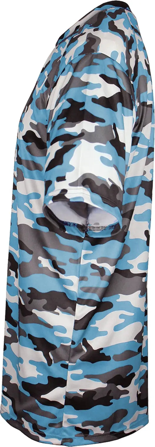 Badger Sport 2181 Youth Camo Tee - Columbia Blue
