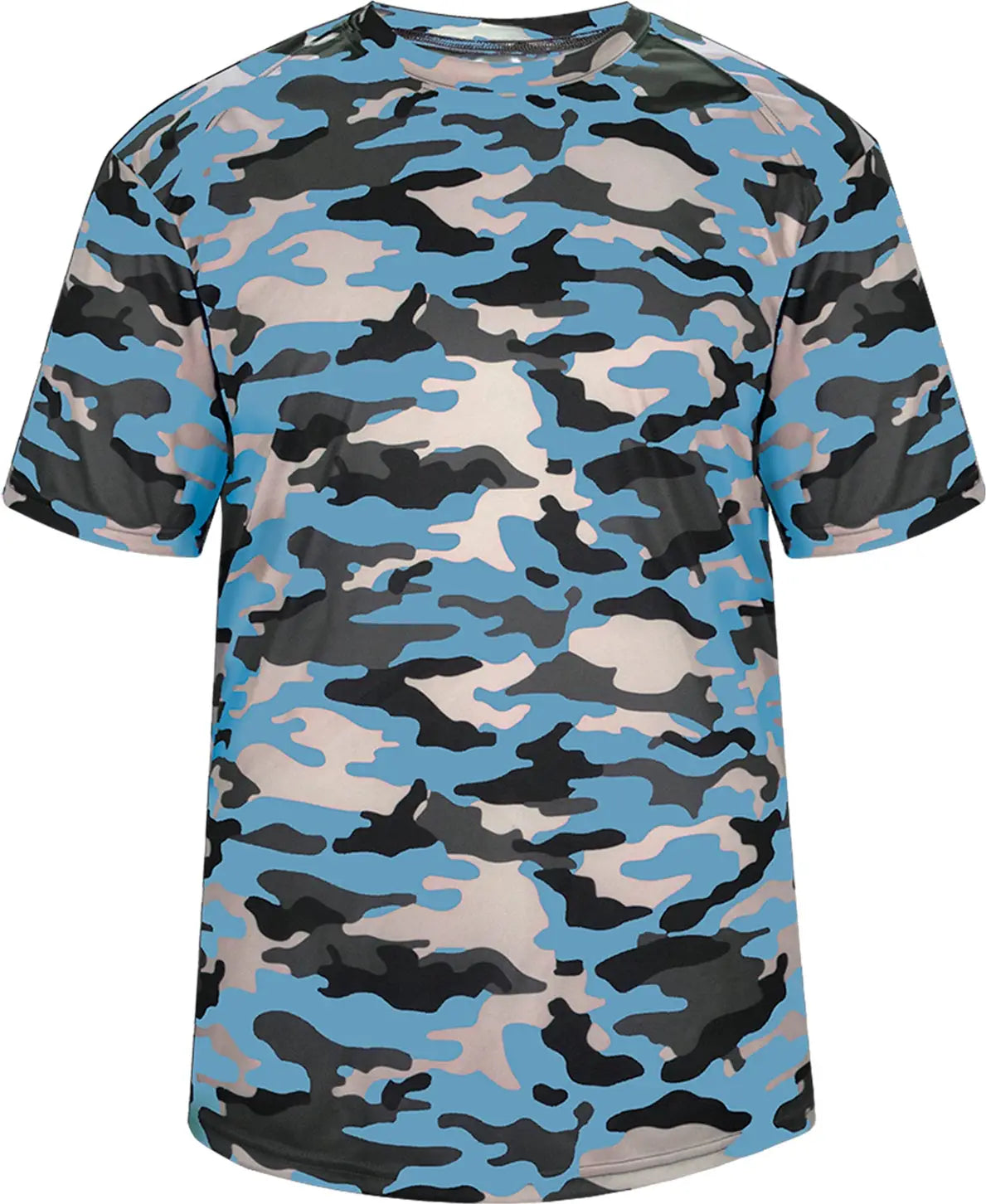 Badger Sport 2181 Youth Camo Tee - Columbia Blue - Xs