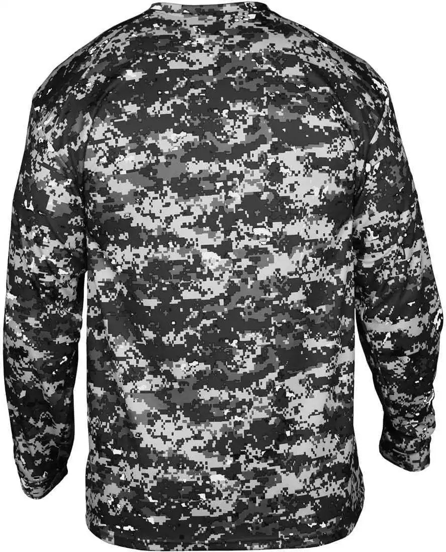 Badger Sport 2184 Digital Youth Long Sleeve Tee - Black Camo