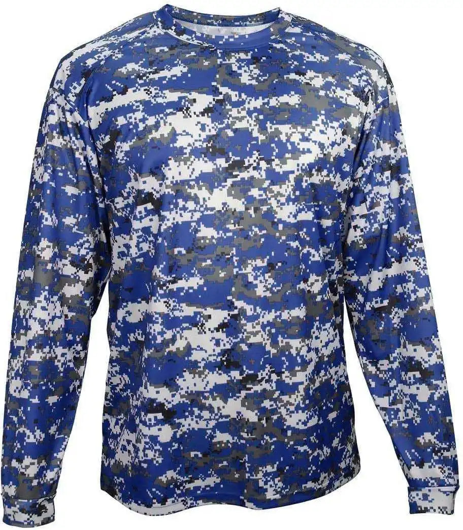 Badger Sport 2184 Digital Youth Long Sleeve Tee - Royal Camo