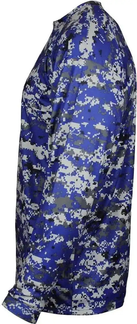 Badger Sport 2184 Digital Youth Long Sleeve Tee - Royal Camo