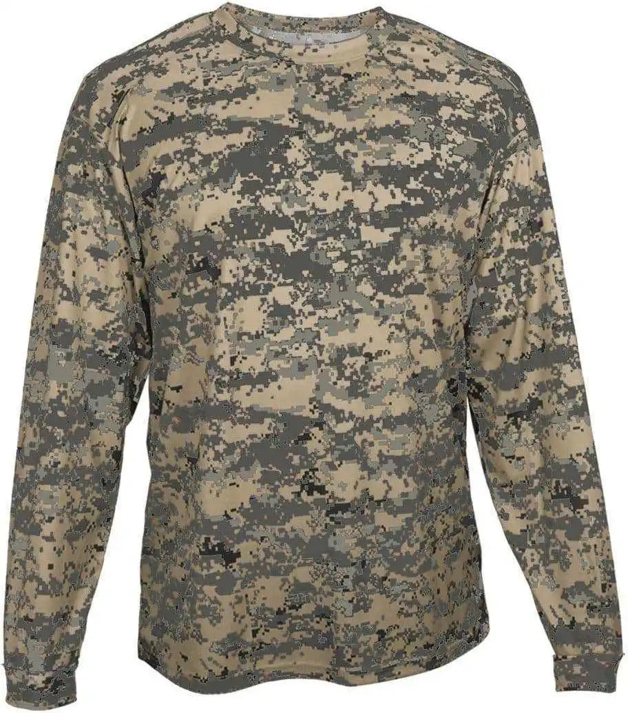 Badger Sport 2184 Digital Youth Long Sleeve Tee - Sand Camo