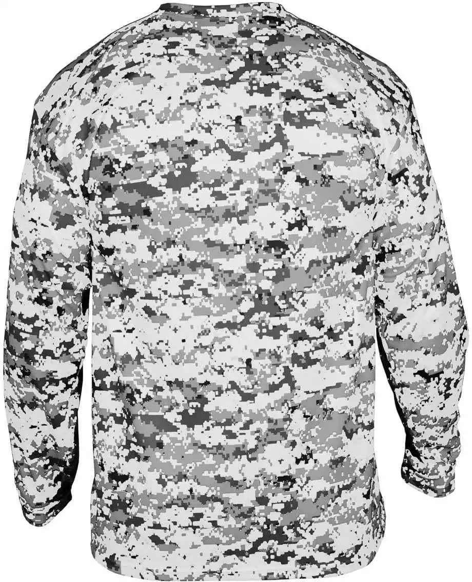 Badger Sport 2184 Digital Youth Long Sleeve Tee - White Camo