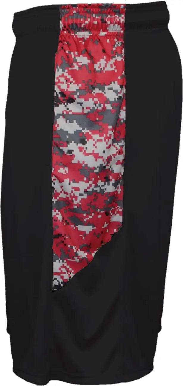 Badger Sport 2189 Digital Panel Youth Short - Black Red