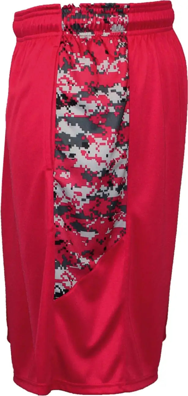 Badger Sport 2189 Digital Panel Youth Short - Red
