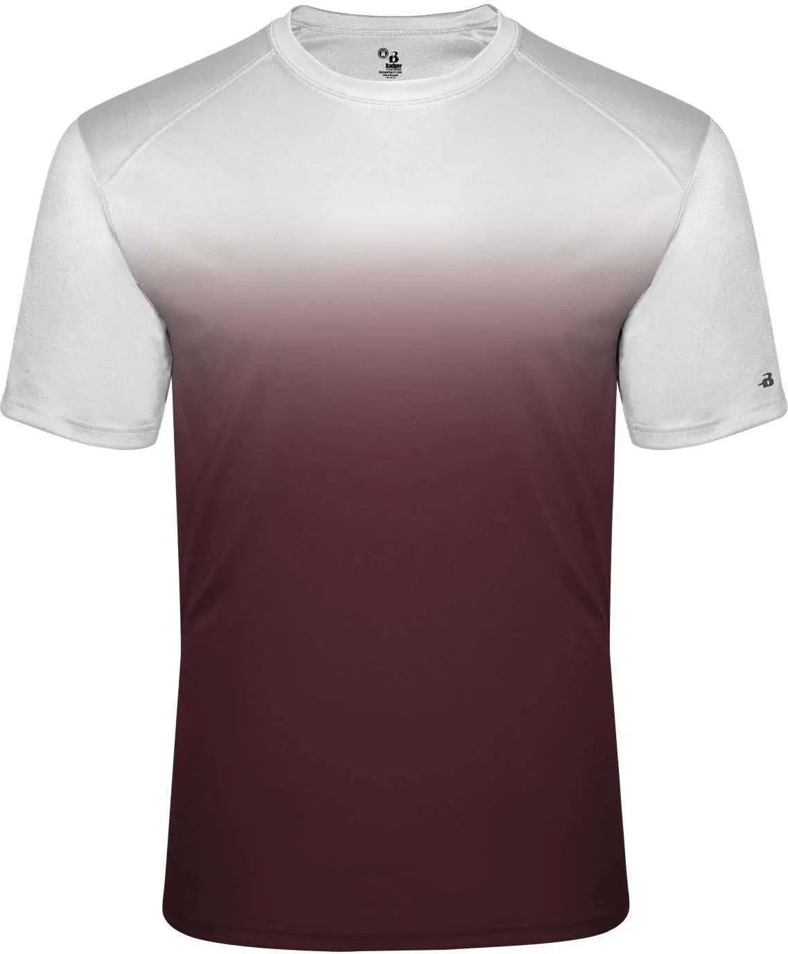 Badger Sport 2203 Ombre Youth Tee - White Marron - Maroon / Xs