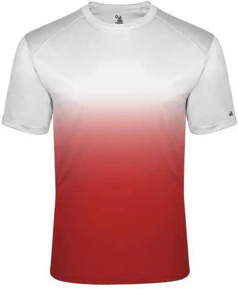 Badger Sport 2203 Ombre Youth Tee - White Red - Xl