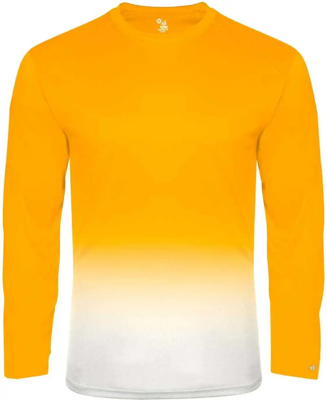 Badger Sport 2204 Ombre Long Sleeve Youth Tee - Gold White