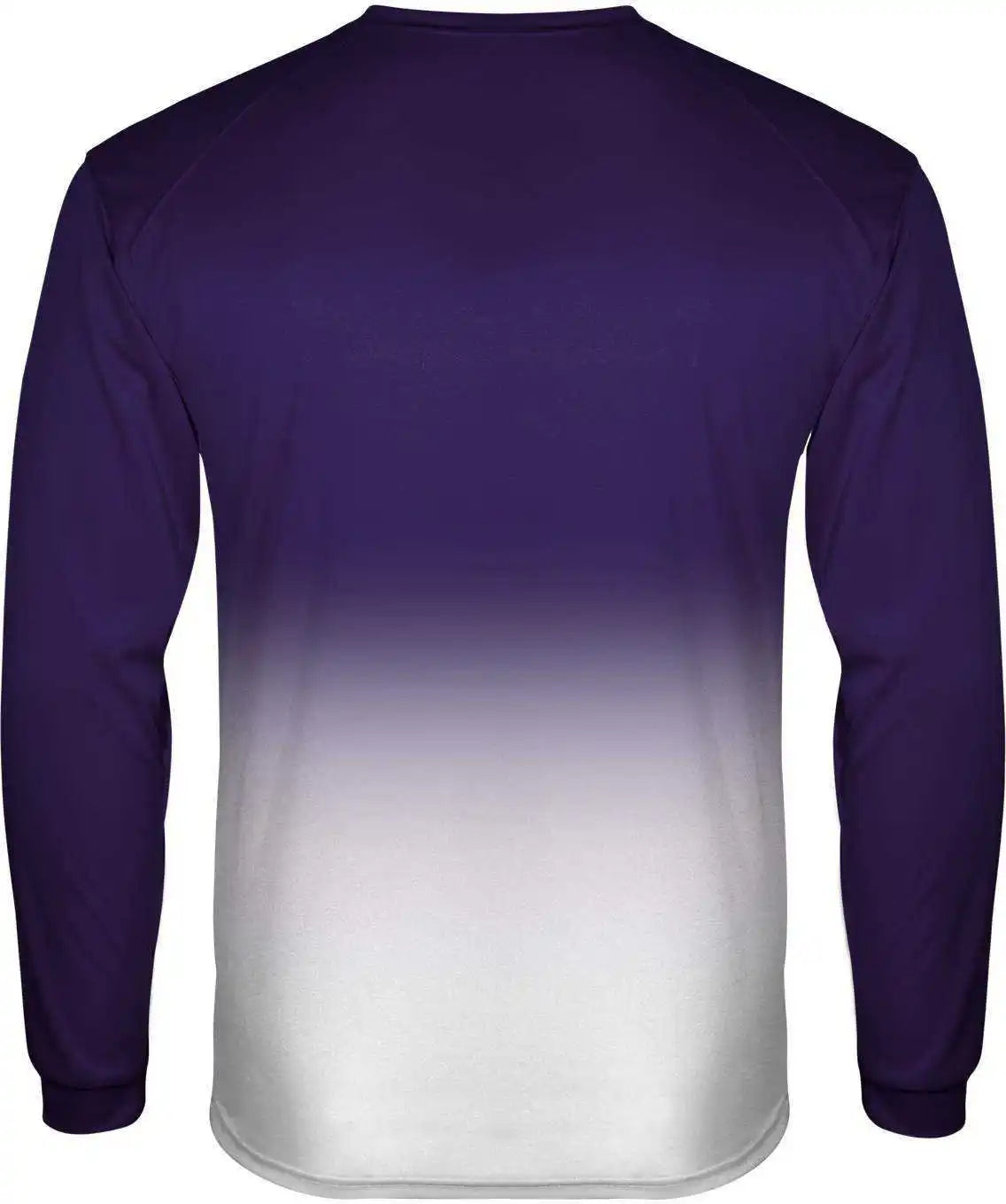 Badger Sport 2204 Ombre Long Sleeve Youth Tee - Purple White