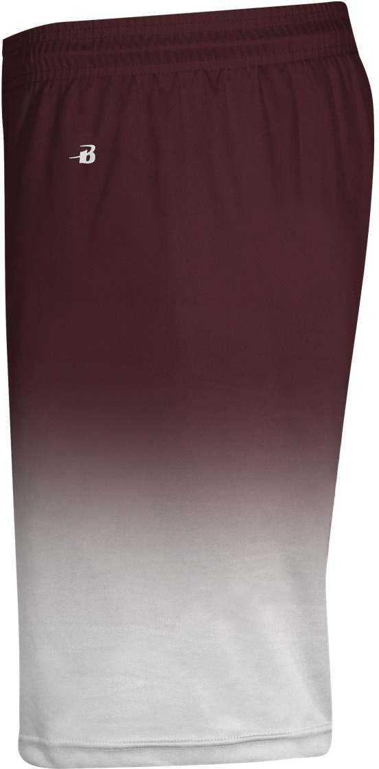 Badger Sport 2206 Ombre Youth Short - Maroon White