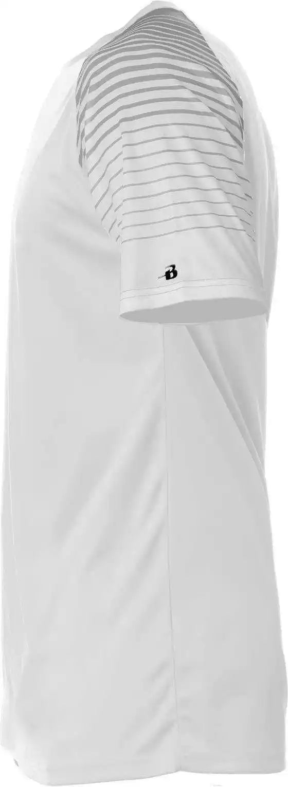 Badger Sport 2210 Lineup Youth Tee - White Silver