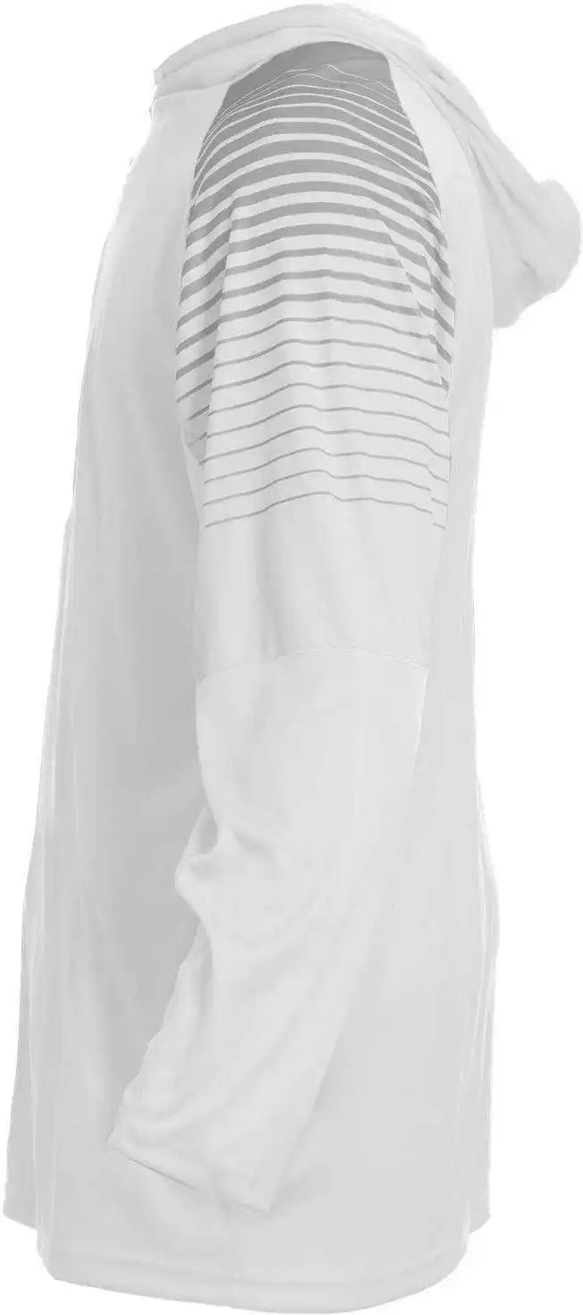 Badger Sport 2211 Lineup Youth Hoodie Tee - White Silver