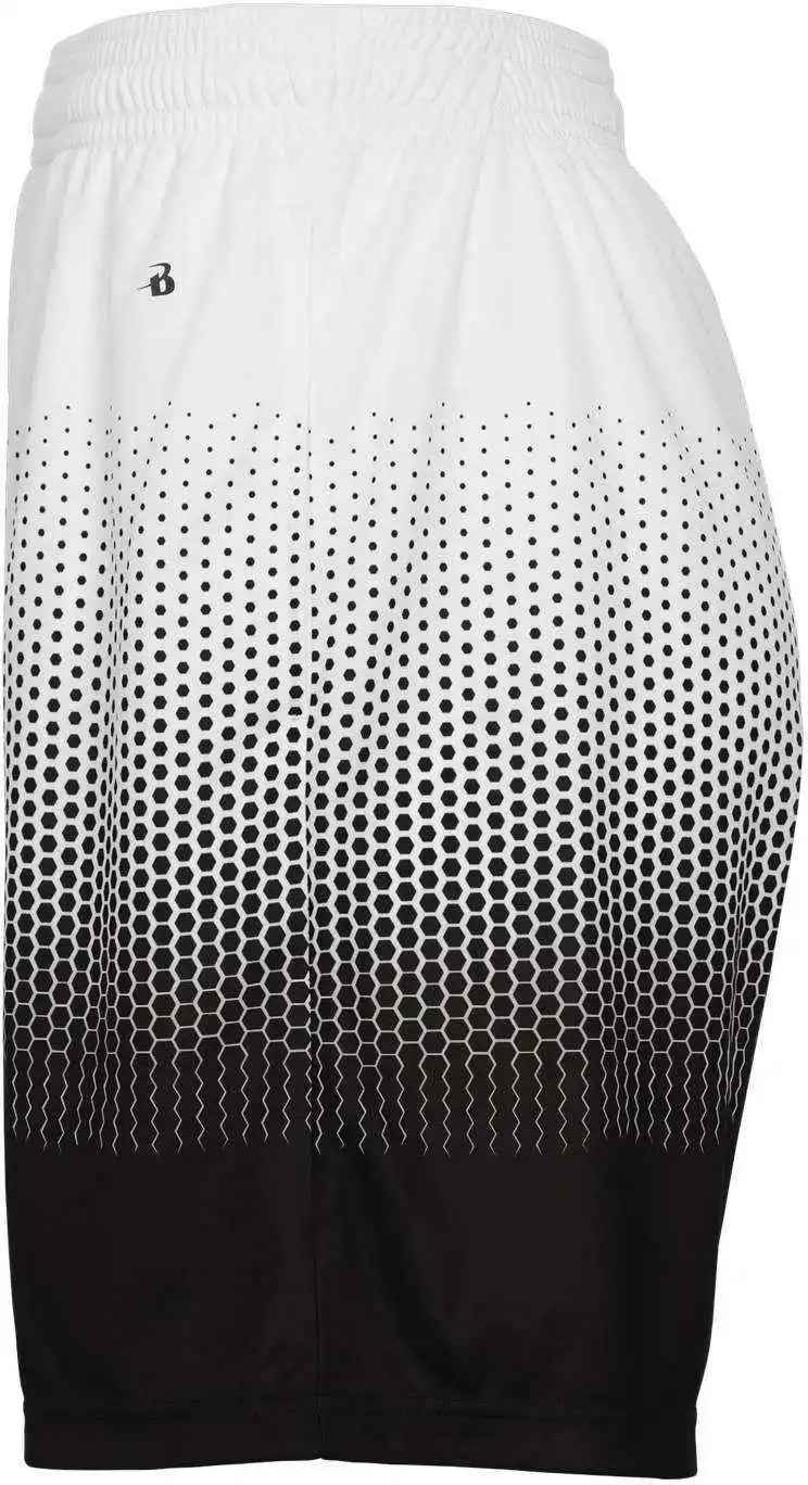 Badger Sport 2221 Hex 2.0 Youth Short - Black White