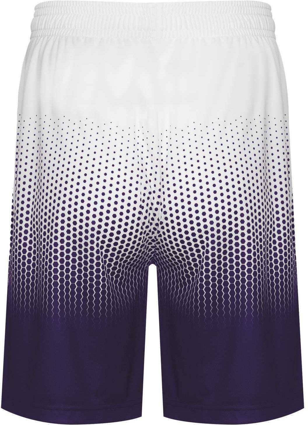 Badger Sport 2221 Hex 2.0 Youth Short - Purple White
