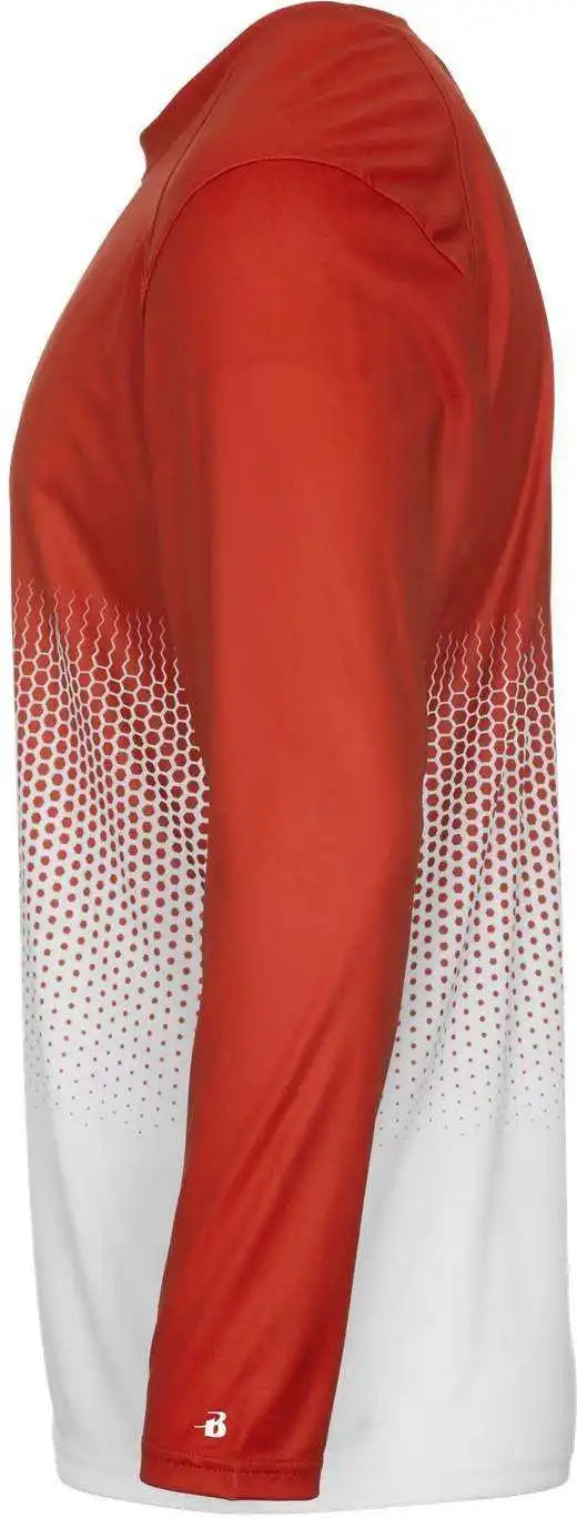 Badger Sport 2224 Hex Youth Long Sleeve Tee Orange