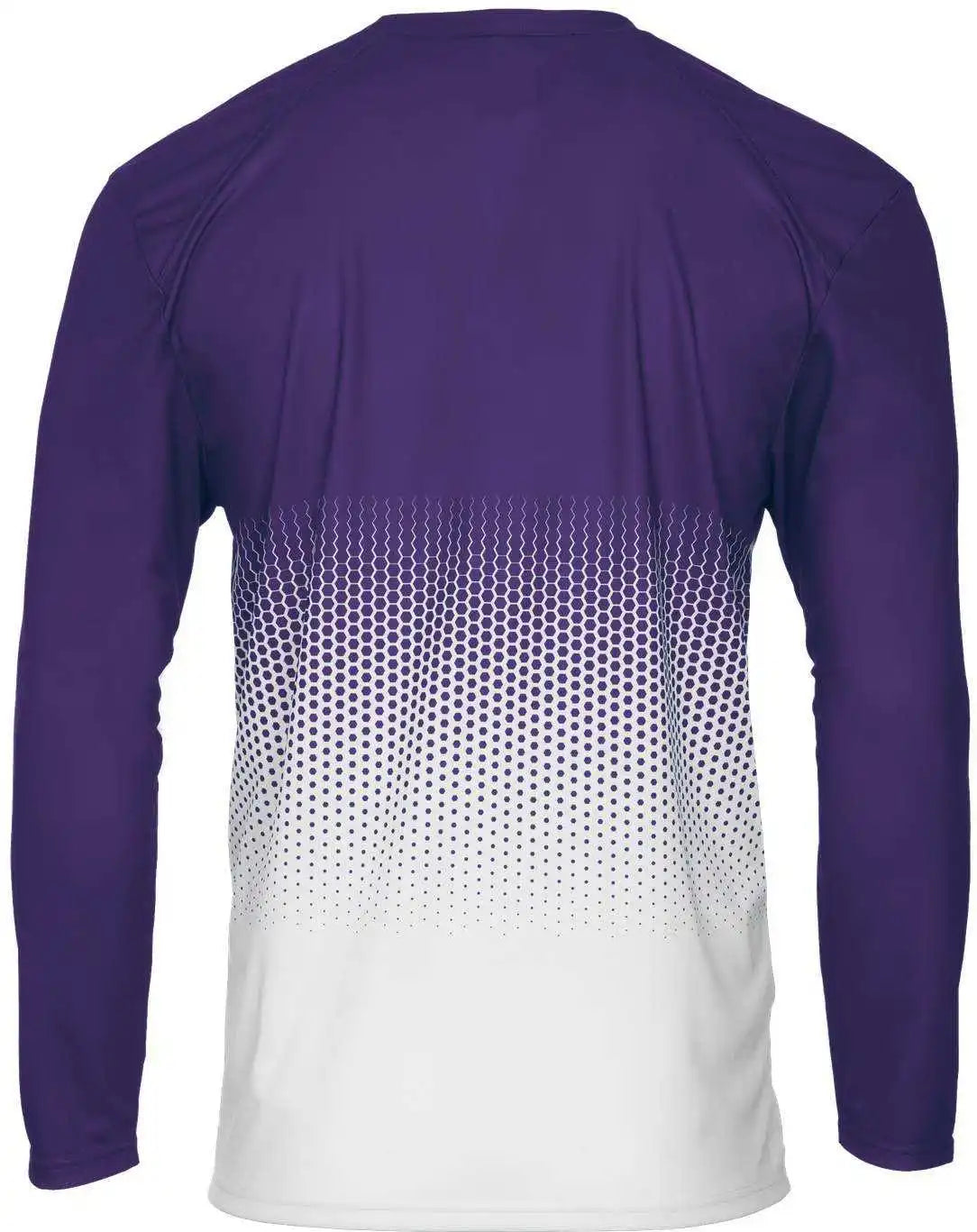 Badger Sport 2224 Hex Youth Long Sleeve Tee - Purple