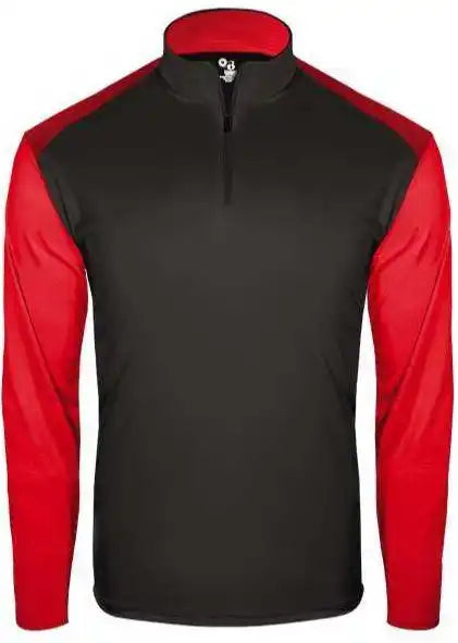 Badger Sport 2231 Breakout Youth 1/4 Zip - Black Red