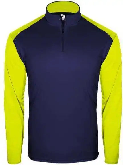 Badger Sport 2231 Breakout Youth 1/4 Zip - Navy Safety Yellow