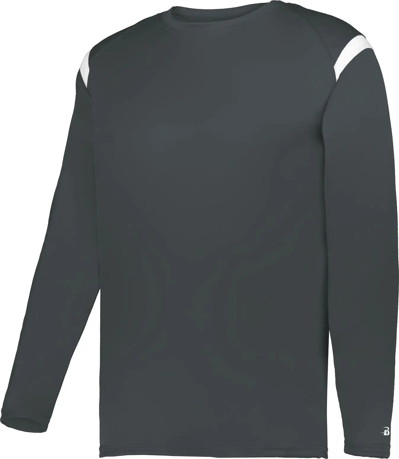 Badger Sport 225300y Youth on the Rise Long Sleeve Tee - Graphite White - Dark Gray / Xs