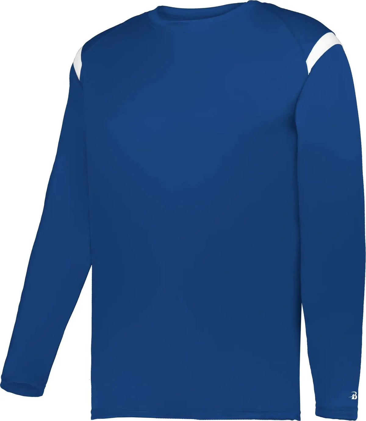 Badger Sport 225300y Youth on the Rise Long Sleeve Tee - Royal White - Xs
