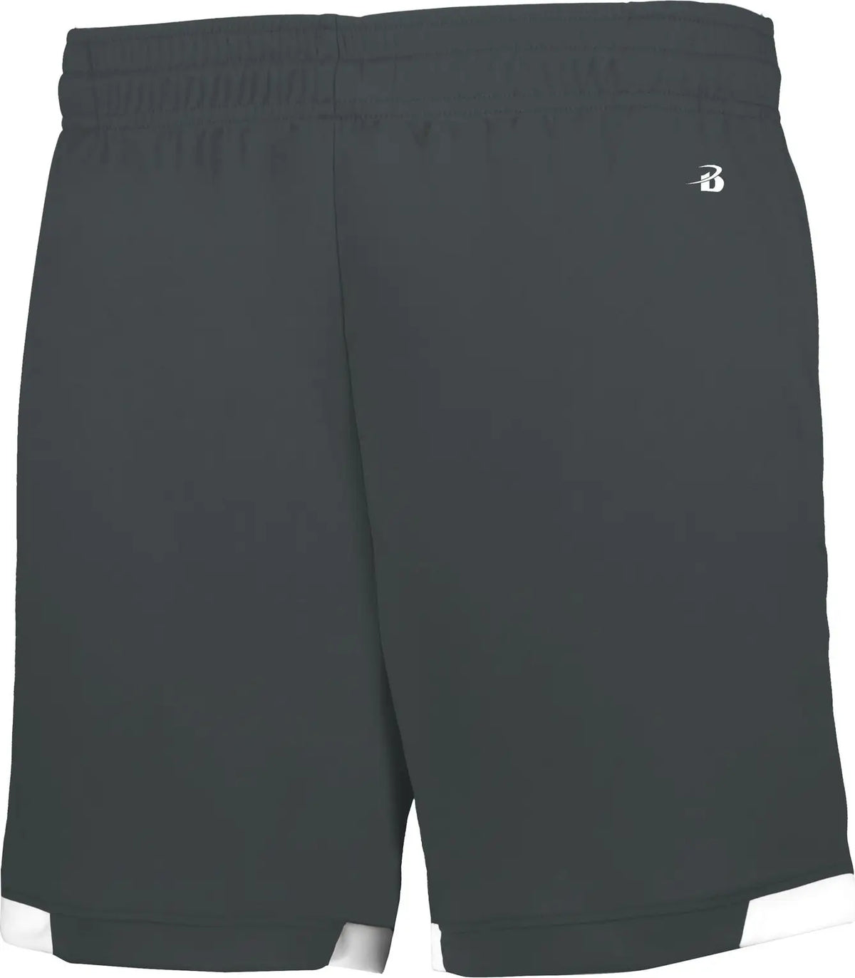 Badger Sport 225900 Youth on the Rise Shorts with Pockets - Graphite White - Dark Gray / Xs
