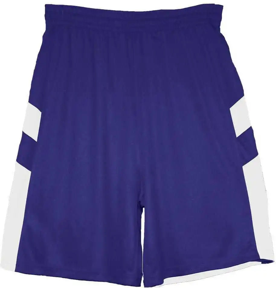 Badger Sport 2266 b Pivot Reversible Youth Short Royal White